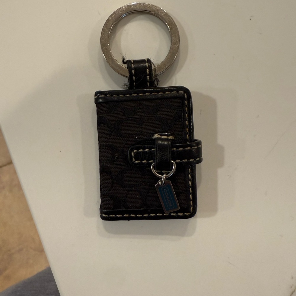 Coach Black and Silver Key & Card Holder